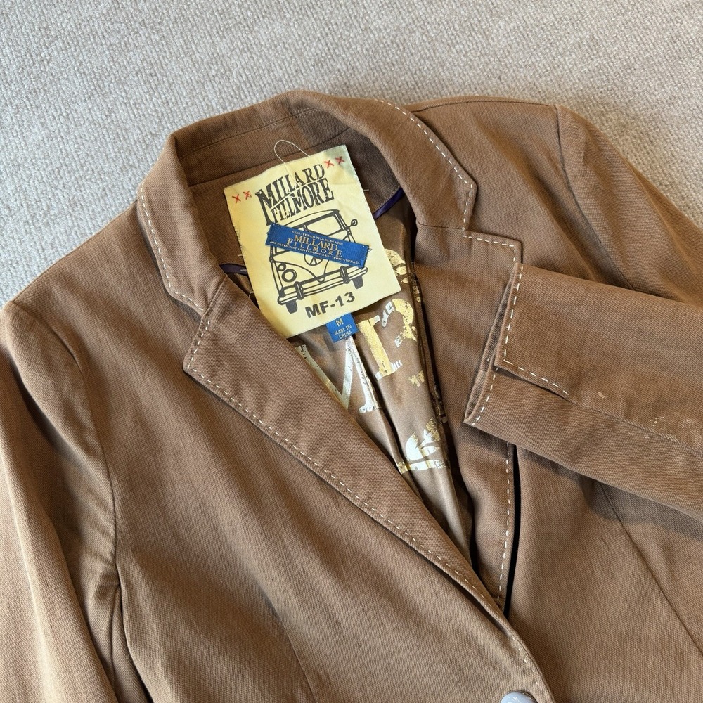 Millard‎ Fillmore Anthropologie Women's Medium Beige Blazer Jacket